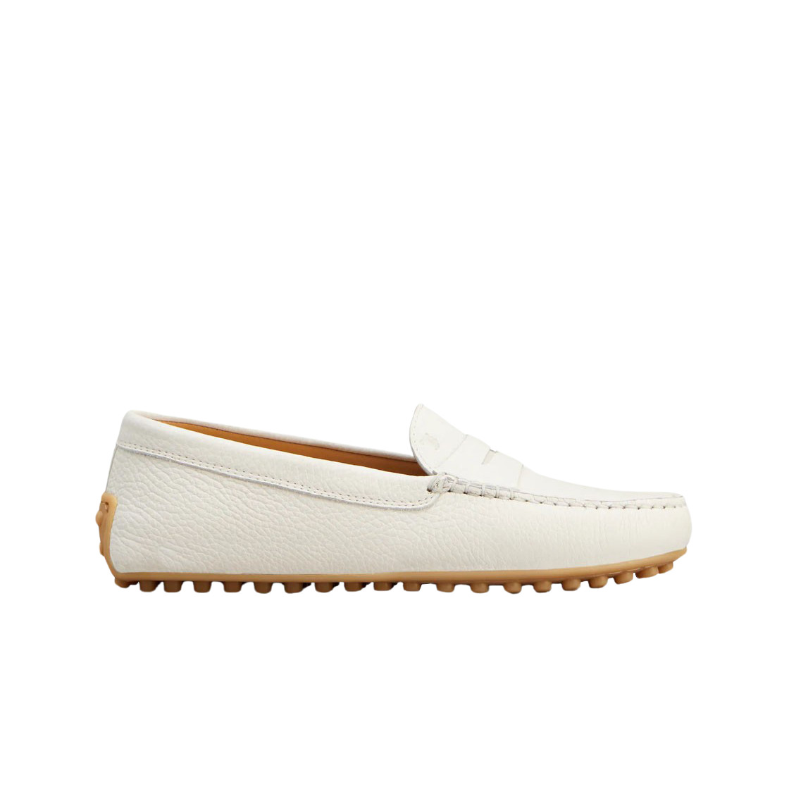 Tods Off White Leather City Gommino Driving Shoes Men