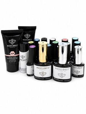 MODELONES Gel Nail Polish & Poly Nail Extension Set Multicolor 15ml 30g