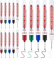 15 Pcs Long Head Deep Hole Marker, 20 Mm Long Nose Nib Deep Reach Metal Marking