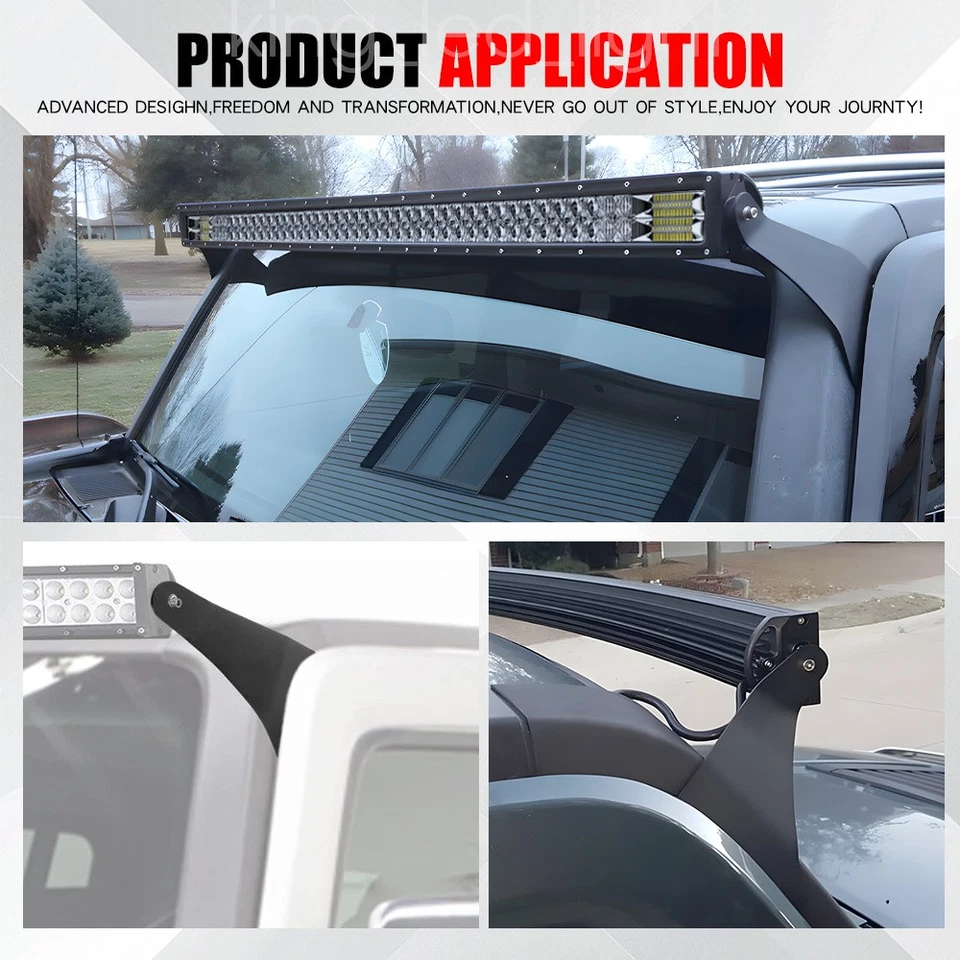 For 2006-2010 Hummer H3 H3T Upper Roof 50" LED Light Bar Bracket Mount Kit - Image 3 of 4