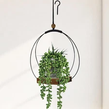Hanging Planter for Indoor Plants - Outdoor Hanger Mid Century Metal Conner