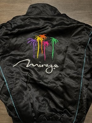 Vintage 90s The Mirage Treasure Island Reversible Satin Bomber