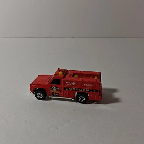 Vintage Hot Wheels Fire Dept Emergency Rescue Truck Unit 51 Red - Loose BB