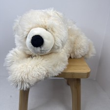 Aurora Polar Bear Plush Soft Fluffy Lay-Down Stuffed Arctic Animal 11" Adorable