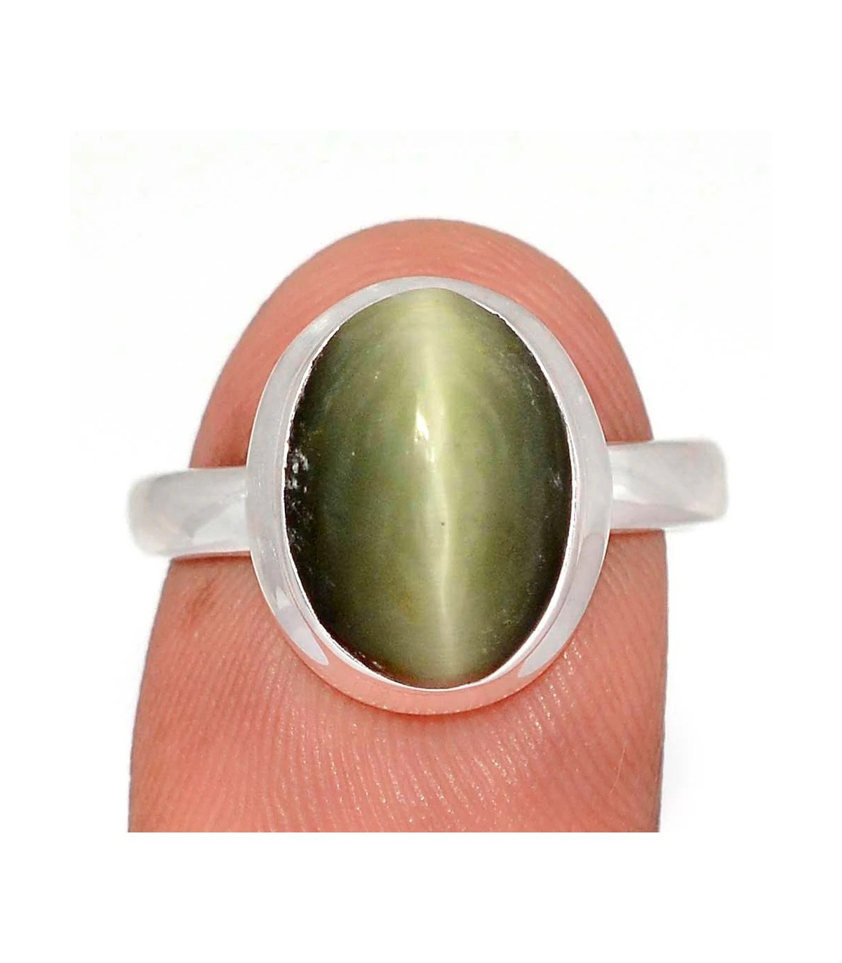 Bague Oeil de Chat et chrysobéryl naturel de taille 53 modèle TW8 pour femme