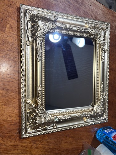 Ornate Vintage/Antique Hand Carved Gold Picture Frame wood wooden Mirror - Picture 6 of 7