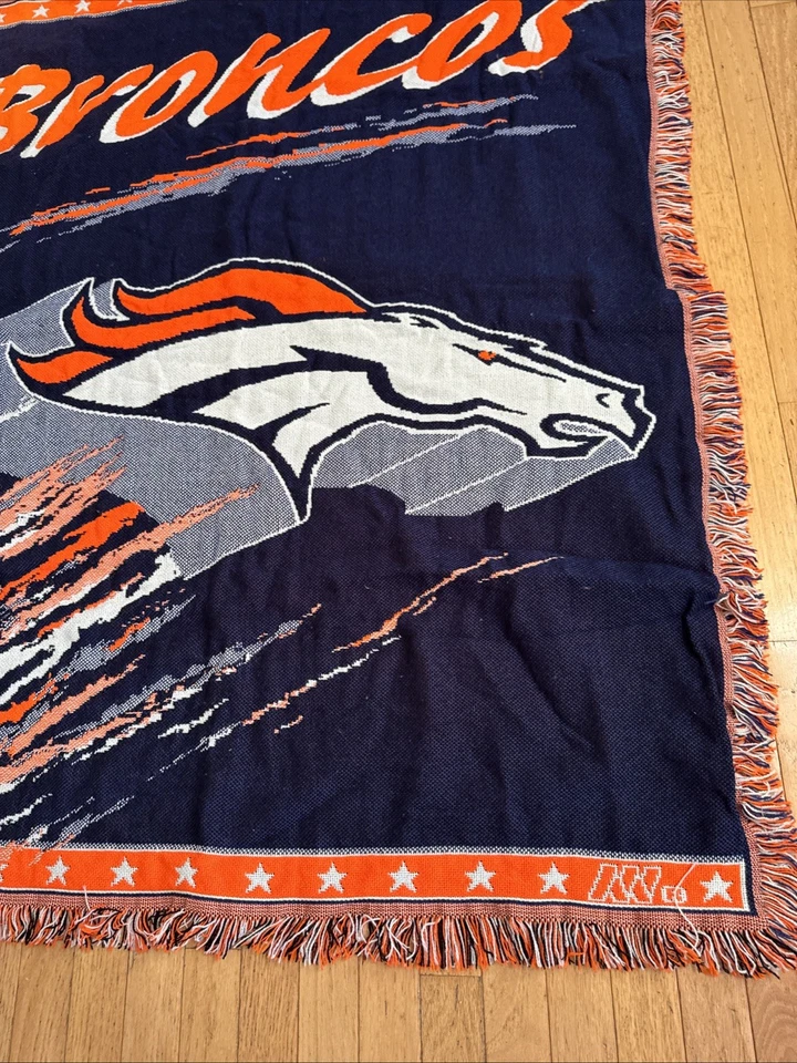NFL Denver Broncos Manta Colgante de Pared Triple Tejido Jacquard Northwest Co Foto 3 de 4