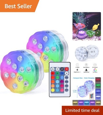 Submersible LED Lights with Remote Waterproof Battery Operated, Multi Color C...