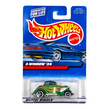 Hot Wheels 3 Window 34 Ford Green Hot Rod Mainline 164 27099 2000