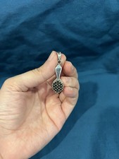 925 Sterling Silver Women Ladies Girl Men Vintage Hairbrush Pendant Charm