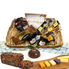 Cheese Hamper Gift - 20 Ilchester Cheese, Chutney, Pudding,Cake Christmas Basket