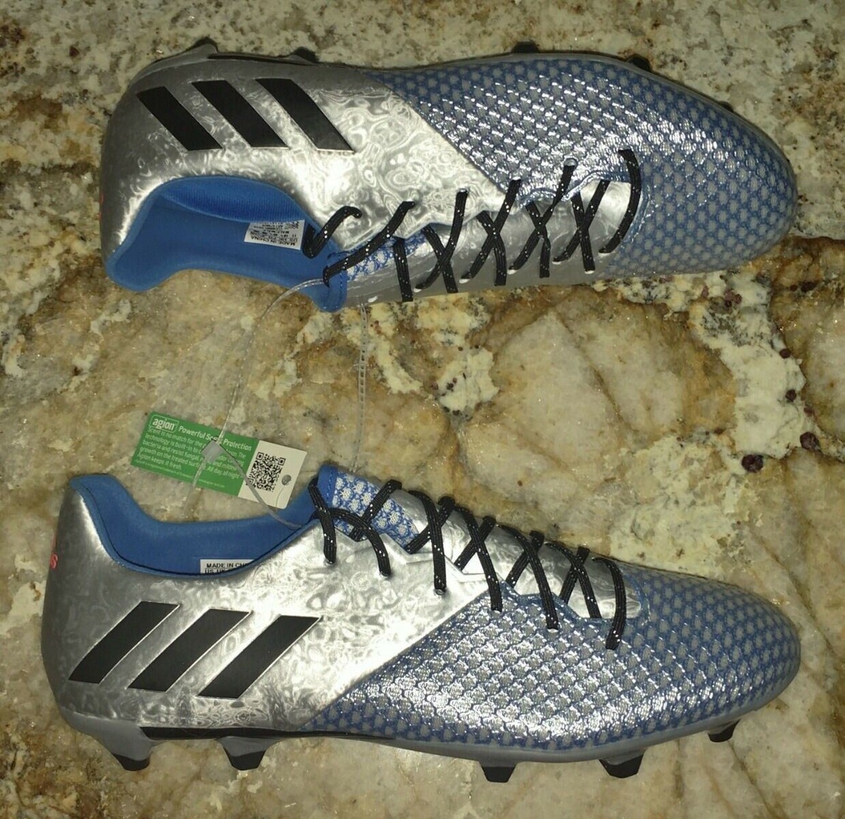 ADIDAS Messi 16.2 FG Soccer Cleats Metallic Silver Blue NEW