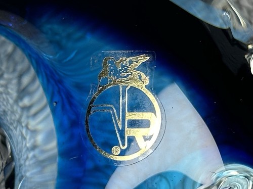 Vintage Ferro & Lazzarini Murano Glas Schnecke klar blau Kristall Italien schwer Vintage - Bild 2 von 19