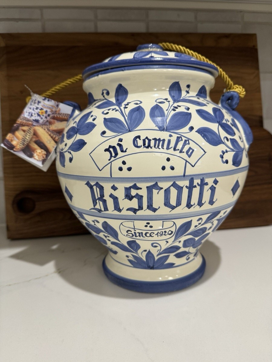 Large Dicamillo Biscotti 1920 Hand Painted Cookie Jar made in