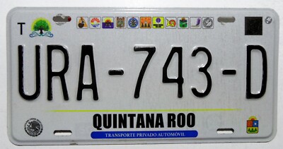 Nummernschild aus Mexico ''QUINTANA ROO'' mit Grafik ''URA''