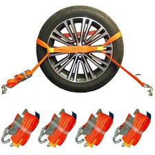 50 mm Spanngurte Autotransport Reifengurt 4 Stück 5000kg Radsicherung Zurrgurte