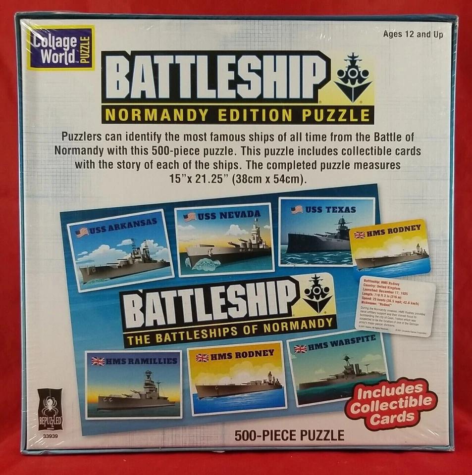 Rompecabezas Collage Mundo Acorazado Normandía Edición 500 Piezas Con Cartas Foto 3 de 4