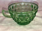 Green Cubist Cup Depression Glass Mint