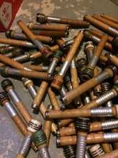 BULK Lot of 50 Textile Mill Wooden Vintage Spools Bobbin Quills 7" Primitive