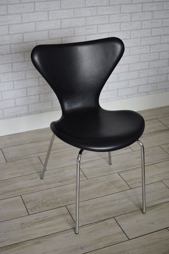 Fritz hansen series 7 chair in black leather - Picture 4 of 21