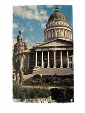 Chief Massasoit and Utah State Capitol, Salt Lake City.  Unused Postcard