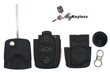 New Audi Replacement Remote Key Fob Case DIY Repair Kit W/ Battery