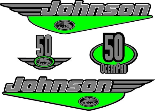 Johnson 50HP Oceanpro Outboard Boat Motor Decal Kit Cowling Engine - Foto 2 di 4
