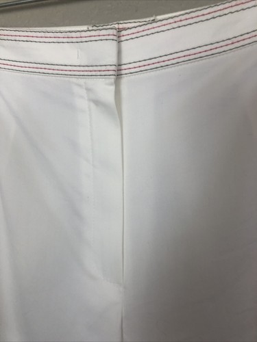 ESCADA $495 NWOT EU 42 US 10/12 Cotton Stretch Pants Trousers Crisp White 32X32 - Picture 3 of 8