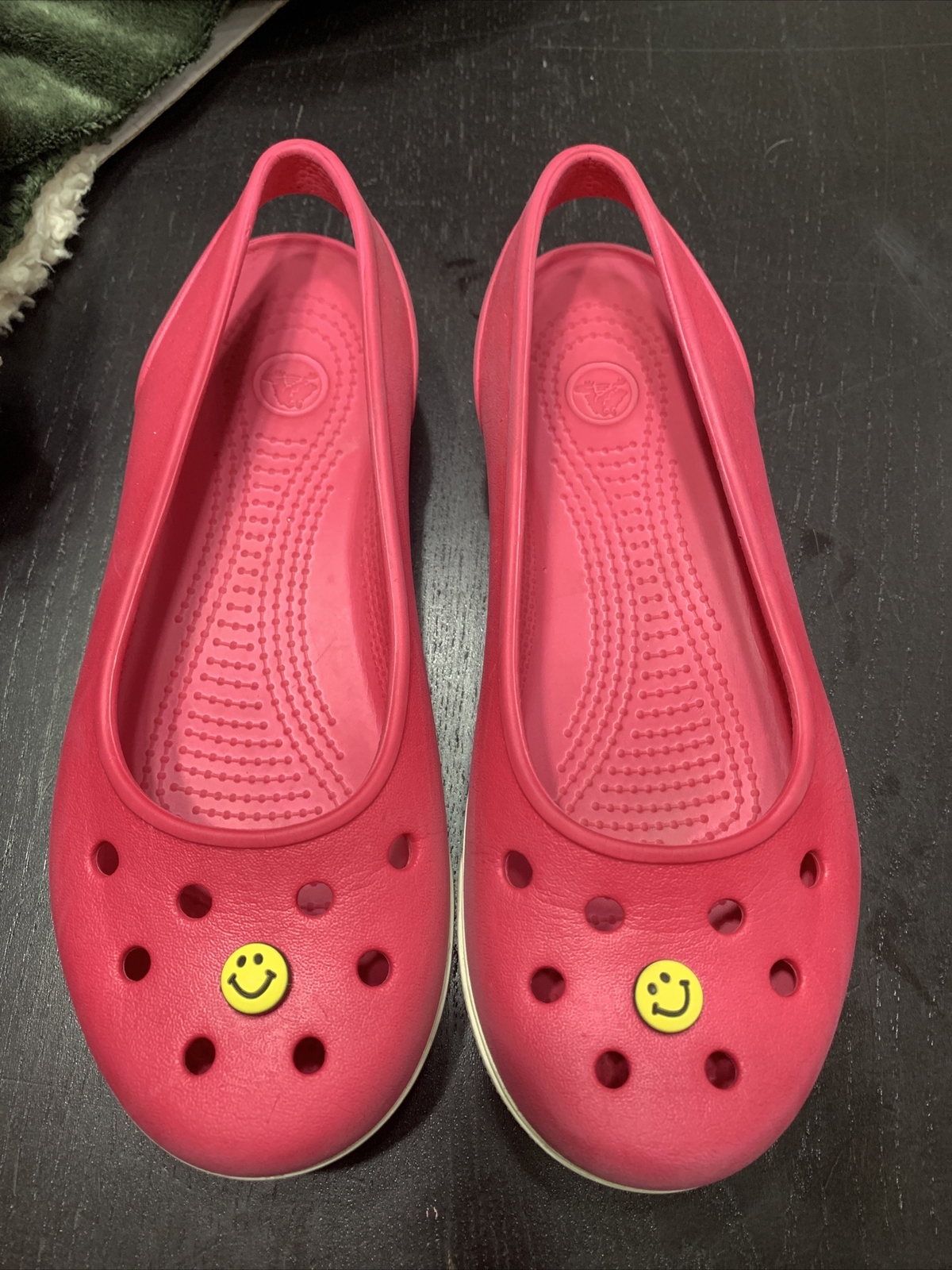 Crocs Womens Pink Mary Janes Slip On Flats Shoes siz… Gem