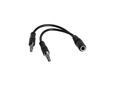 StarTech.com MUYHSFMM 3.5mm 4 Pin to 2x 3 Pin 3.5mm Headset Splitter Adapter Fe