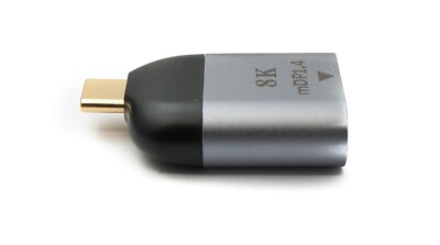 DisplayPort Adapter Mini DP Buchse zu USB 3.1 Typ C Stecker 4K Kabel in Grau