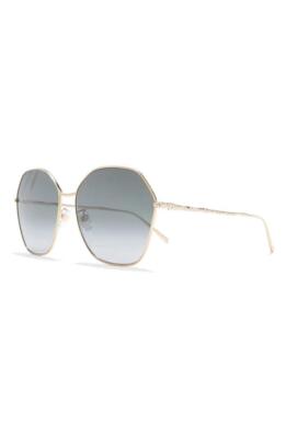 $450 - Givenchy 63mm Gradient Round Sunglasses in Gold/Grey  display picture 1
