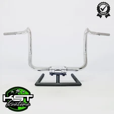 KST Kustoms Polished 12" Mayhem Bagger Handlebars For 1996-2023 Harley Batwing