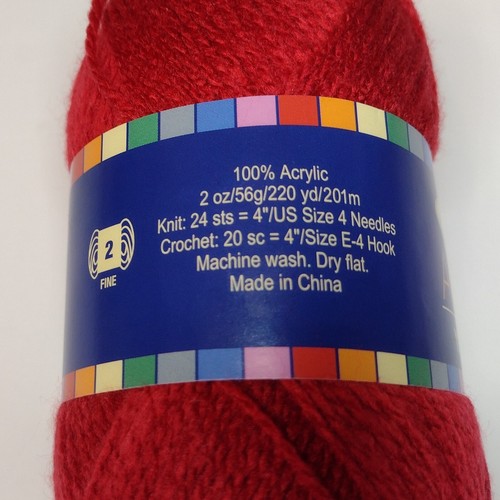 Herrschners Victrn Red Color 0036 Afghan 2 PLY Yarn 100% Acrylic 220 Yards NOS - Picture 7 of 8