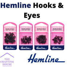Hemline Black Hooks and Eyes, Size 0,1,2,3 Fasteners, Trousers, Skirts, Bra