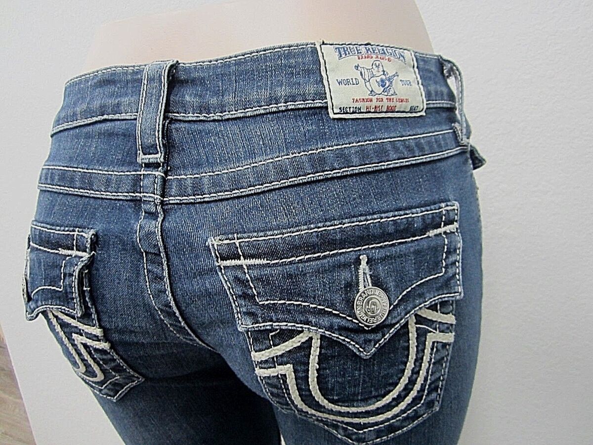 AUTHENTIC True Religion Womens Jeans Hi-Rise Boot Cut Flap AUTHENTIC True Religion Womens Jeans Hi-Rise Boot Cut Flap