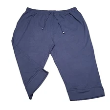 CST Sport Womens Everyday Cropped Pants with Drawstring 2X Plus Size Navy Blue