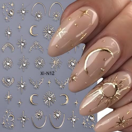 2 Boxen 3D Gold & Silber Stern Pailletten – Nageldesign Decals Für Maniküre & DIY Deko