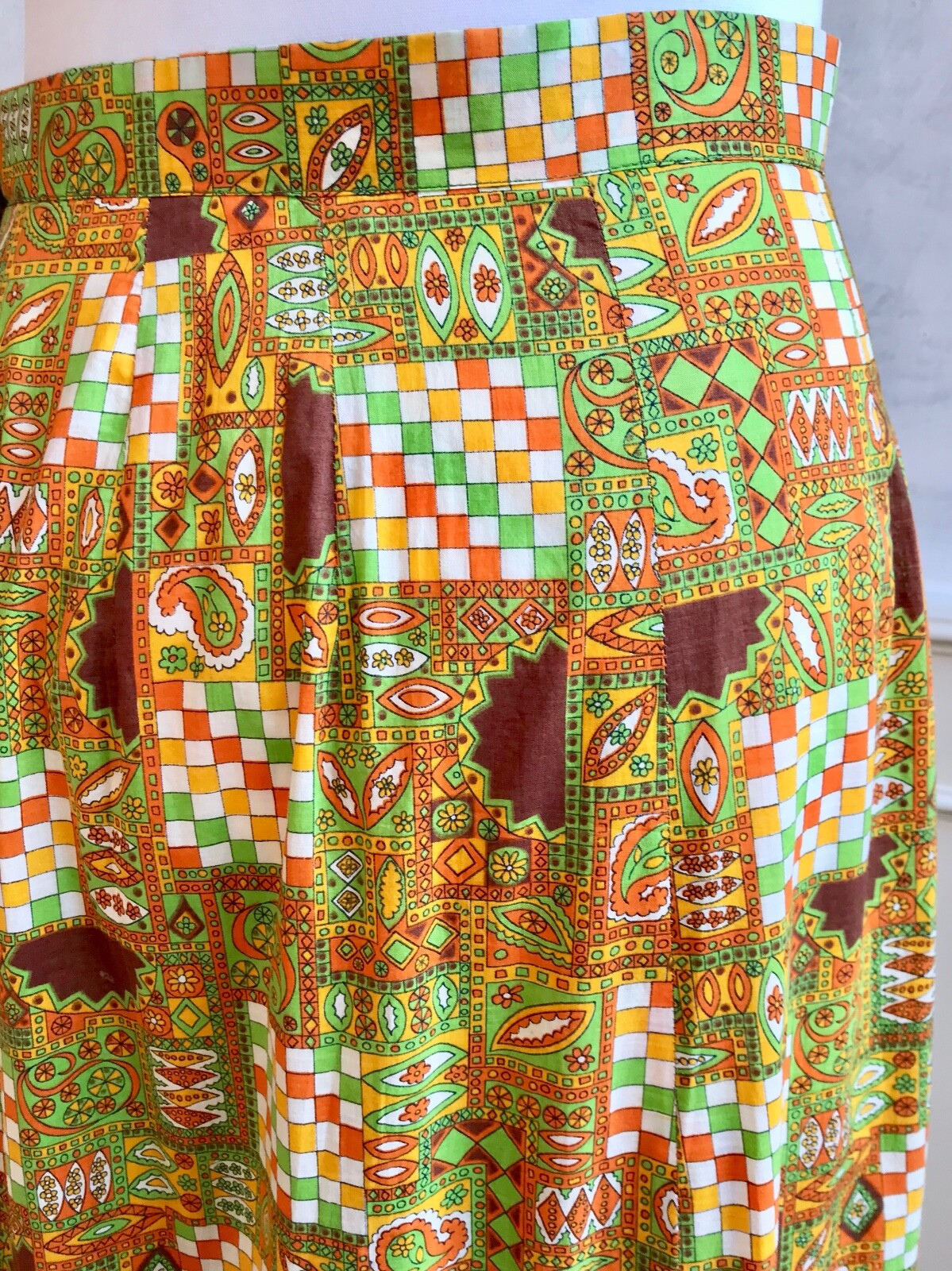 Vintage 1960's Patchwork Geometric Psychedelic 2 … - image 2