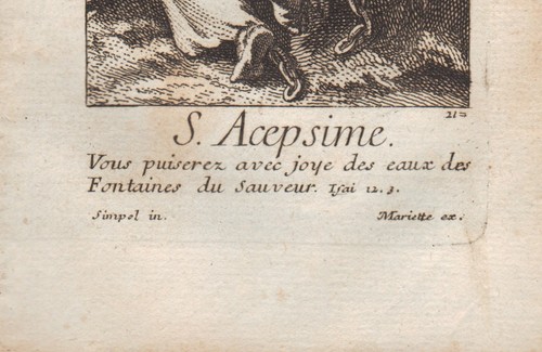 Portrait XVIIIe Saint Acepsime Akepsimas Anachorète Perse Persia - Imagen 6 de 6