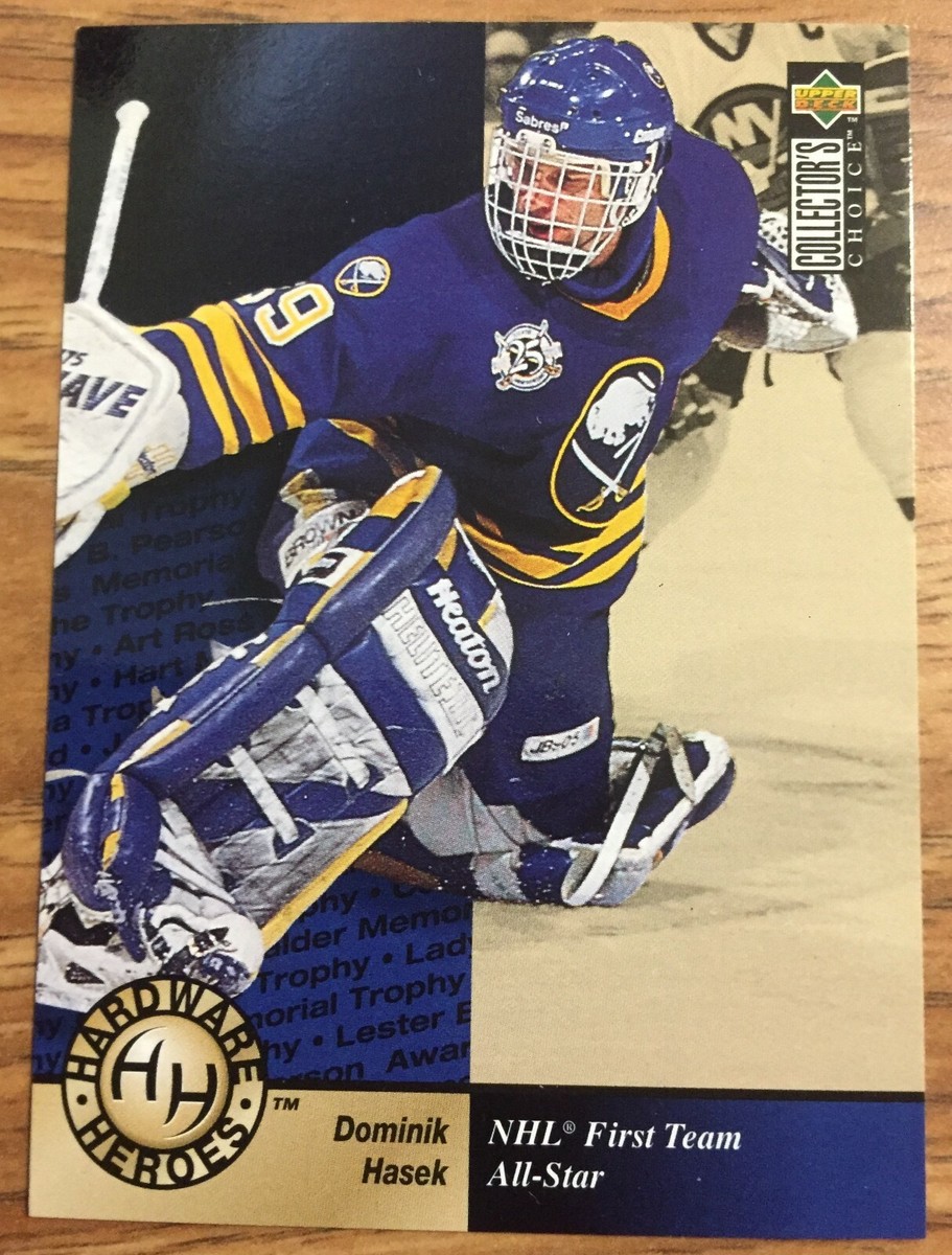 95 96 Upper Deck DOMINIC HASEK Hardware Heroes Hockey card # 381