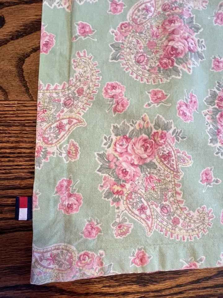 De Colección Tommy Hilfiger Country Chic Verde Rosa Floral Paisley Almohada Falsa Casa de Campo Foto 2 de 4