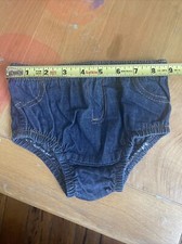 Wrangler Infant Baby Diaper Cover Denim Size 12 Months See Full Description