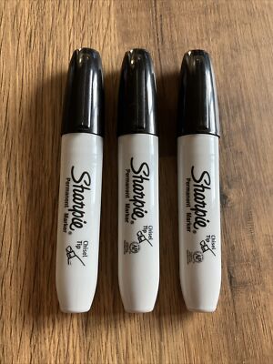Sharpie Original Profi Meißel schwarz Permanentmarker (3 Marker) BRANDNEU
