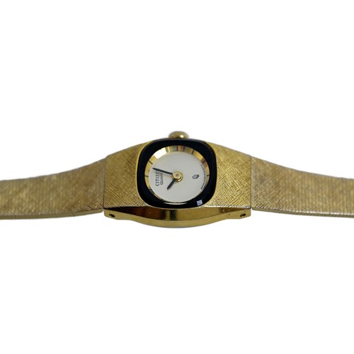 Citizen Quartz Ladies Gold Plated Black & Cream Dial Vintage 1990's Watch - Picture 3 of 10