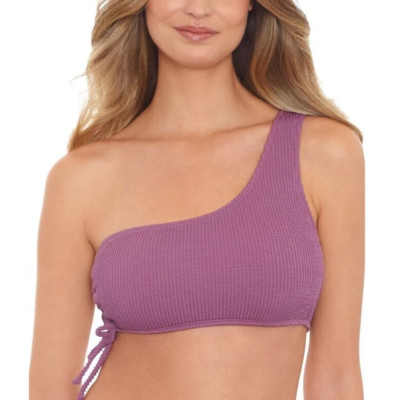 Salt + Cove Juniors' Sandy Ribbed One-Shoulder Bikini Top Swim Size M  4774
