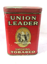 Vintage Union Leader Smoking Tobacco empty tin