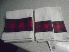 EXPRESSIONS Set/3 Buffalo Check 2 HAND TOWELS  1 BATH TOWEL BLONDER HOME ACCENTS