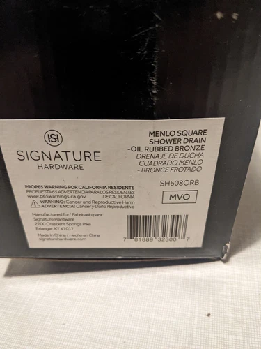 Signature Hardware 446697 SH608ORB Menlo Square Shower Drain Oil Rubbed Bronze - Picture 1 of 5