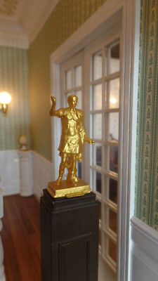 Skulptur 1/12 Puppenhaus Dollhouse '' Cesar '' Blatt Gold Look +++